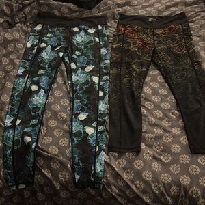 Constantly Varied Gear leggings with fun design. Both have side pockets.